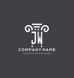 Monogram Jw Logo For Law Firm With Pillar Icon