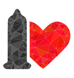 Safe Love Low-poly Mocaic Icon