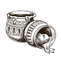 Sketch Of Dahi Pot