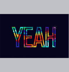 Yeah Word Typography Design In Rainbow Colors Logo