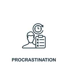 Procrastination Icon Line Simple Icon