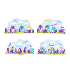 Return To Learn Childish Banner With Funny