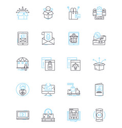 Sales Industry Linear Icons Set Prospecting