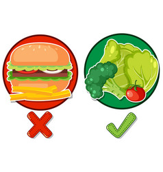 Comparison Of Healthy Fruit And Vegetable Set