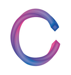 Isolated Colored Letter C With 3d Effect