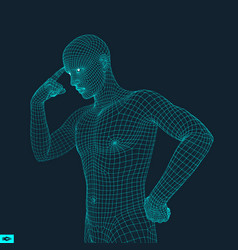 Man In A Thinker Pose 3d Model Of Geometric