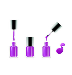 Purple Nail Polish Realistic Set Nailpolish