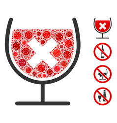 Stop Drink Wine Mosaic Covid19 Virus Elements