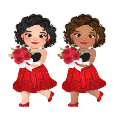 Valentine Design Concept With Red Dress Woman