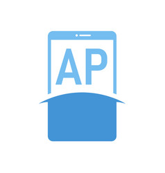 Ap Letter Logo Design With Smart Phone Icons