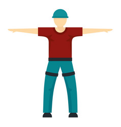 Man Ready For Zip Line Icon Flat Style