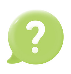 White Question Mark On Green Speech Bubble 3d Icon