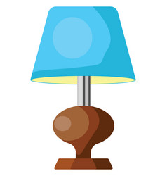 Blue Wooden Lamp On A White Background