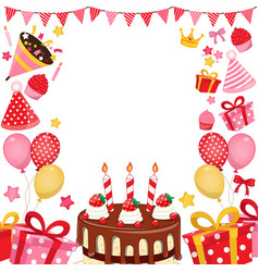 Happy Birthday For Girl Background Greeting Card