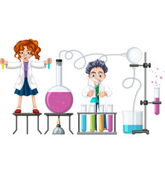 Boy And Girl Doing Science Experiment