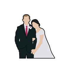 Couple Wedding Bride Drawing Isolated