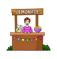 Lemonade Juice Vendor Cartoon Colored Clipart