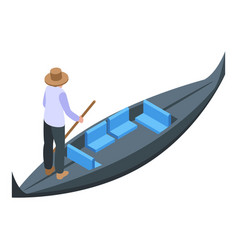 Rent Gondolier Icon Isometric Venice Boat