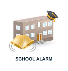 School Alarm Icon 3d From Back To