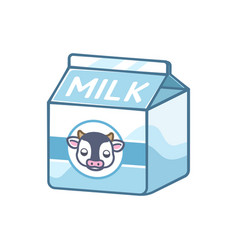 Small Milk Carton With Cow Head Icon Sign Clipart