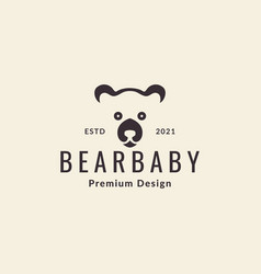 Baby Bear Face Hipster Logo Symbol Icon Graphic