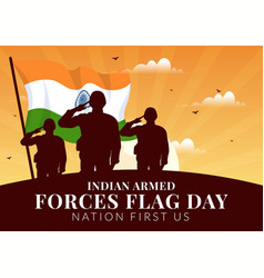 Indian Armed Forces Flag Day With India And Army