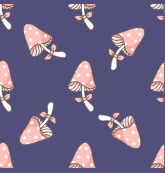 Pink Mushroom Mushrooms Seamless Pattern