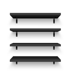 Realistic Black Store Shelves With Wall Mount