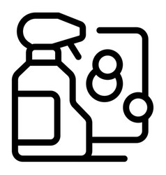 Cleaning Service Logo With Spray Bottle And Soap