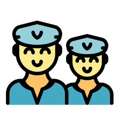 Airline Crew Icon Flat