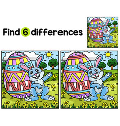 Bunny With Big Easter Egg Find The Differences