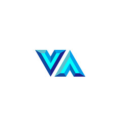 Letter Va Diamond 3d Geometric Symbol Simple Logo