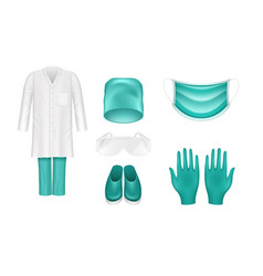 Medical Worker Uniform And Accessories Realistic