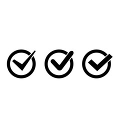 Three Black Check Mark Icons In Circles