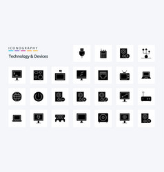 25 Devices Solid Glyph Icon Pack