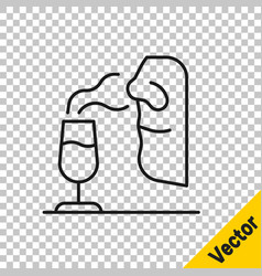 Black Line Sommelier Icon Isolated On Transparent