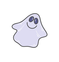 Cute Ghost Smiling Simple Doodle