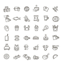 Fast Food Outline Icons Set