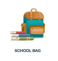 School Bag Icon 3d From Back To Collection