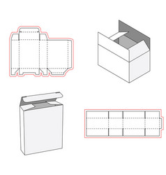 Simple Box Packaging Die Cut Out Template Design