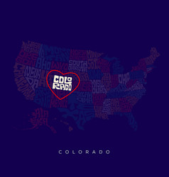 Colorado State Map Typography Us Map Lettering