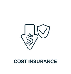 Cost Insurance Icon Monochrome Simple Global