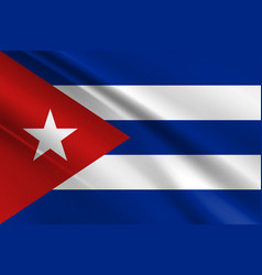 Cuba Flag Waving Closeup 3d