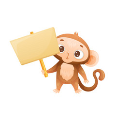 Funny Brown Monkey With Prehensile Tail Holding