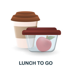 Lunch To Go Icon 3d From Back School