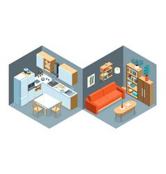 Modern Interior Isometric Composition