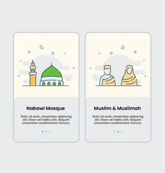 Nabawi Mosque And Muslim Muslimah Icons