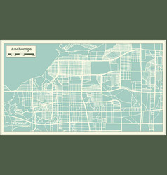 Anchorage Alaska Usa City Map In Retro Style