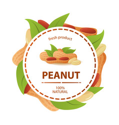 Circle Label Peanut Leaves Fresh Product 100