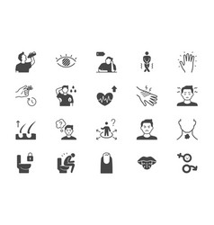 Diabetes Symptoms Flat Icons